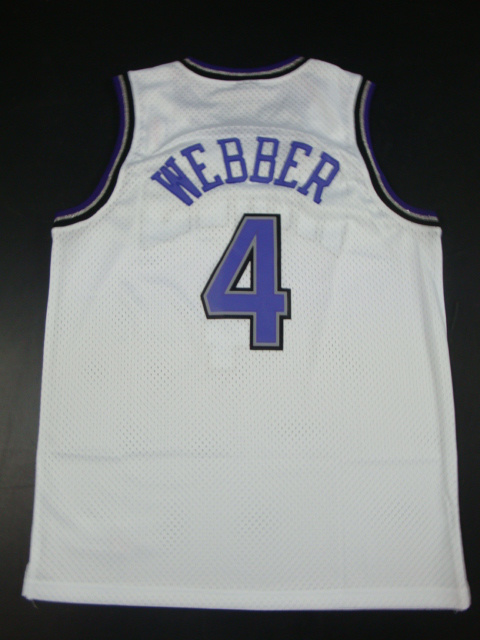  NBA Sacramento Kings 4 Chirs Webber Swingman White Throwback Jerseys